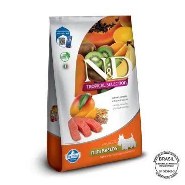 Racao N-D Tropical Selection Caes Adultos Mini Salmao com selo